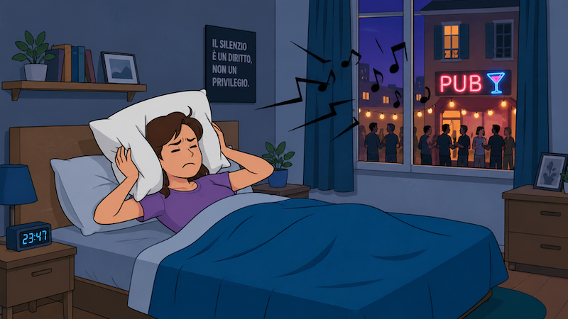 Il rumore del locale sottocasa t’impedisce <br/> di dormire? La legge è dalla tua parte